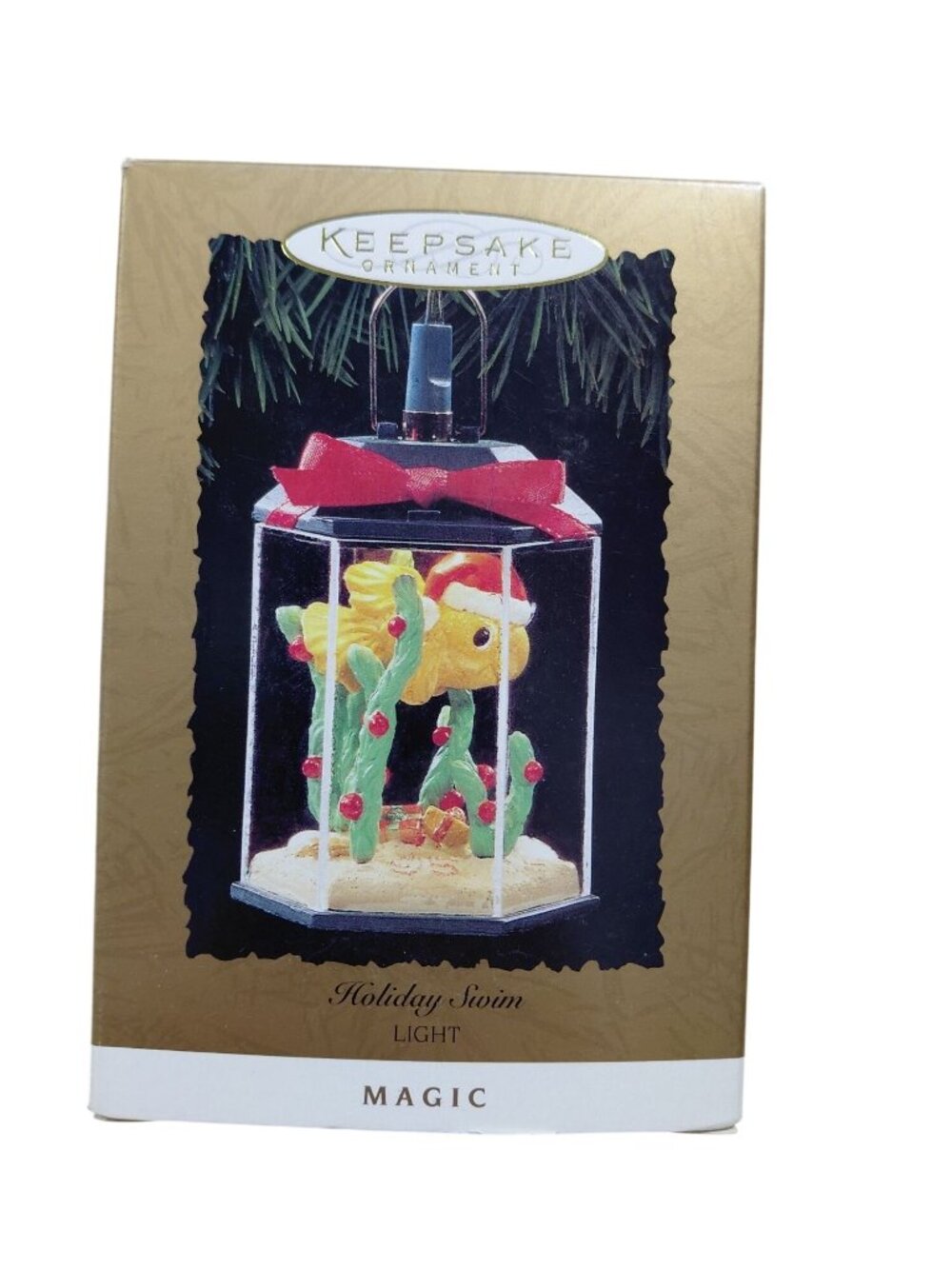 NOB Hallmark "Holiday Swim" Keepsake Ornament Light Magic Goldfish Vintage